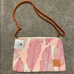 Jana Lam Slim Zipper Cross Body Hand Printed Purse
